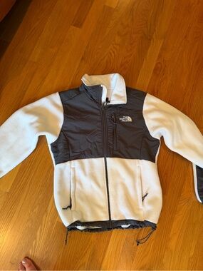 The North Face Kids White and Black Fleece Jacket